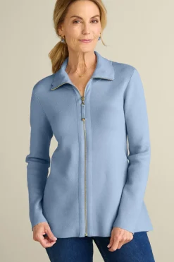 New Soft Surroundings Meria Zip Cardi