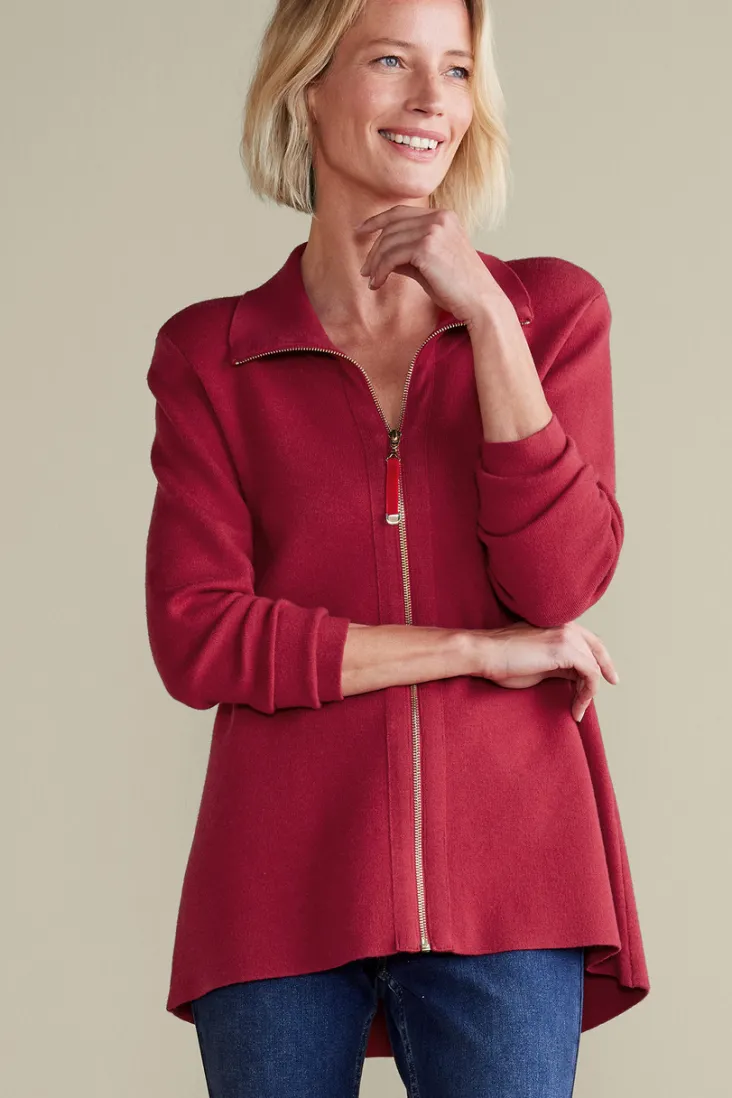 New Soft Surroundings Meria Zip Cardi