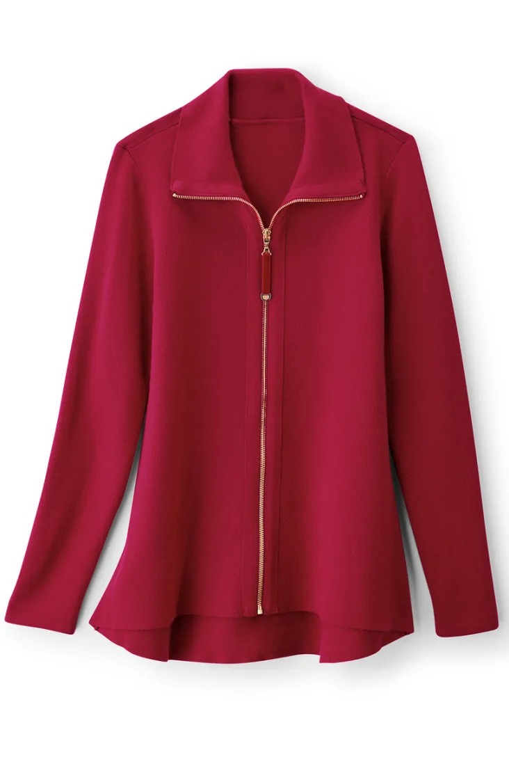 New Soft Surroundings Meria Zip Cardi