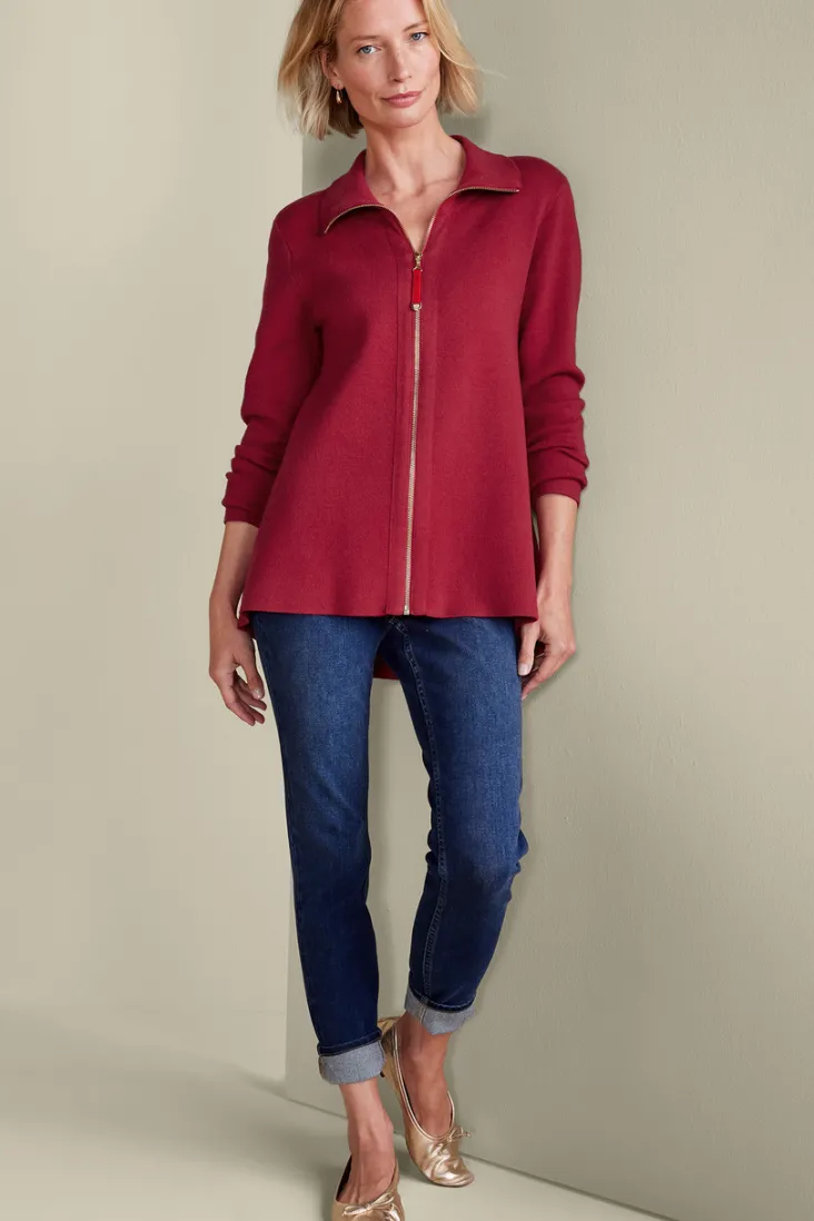 New Soft Surroundings Meria Zip Cardi