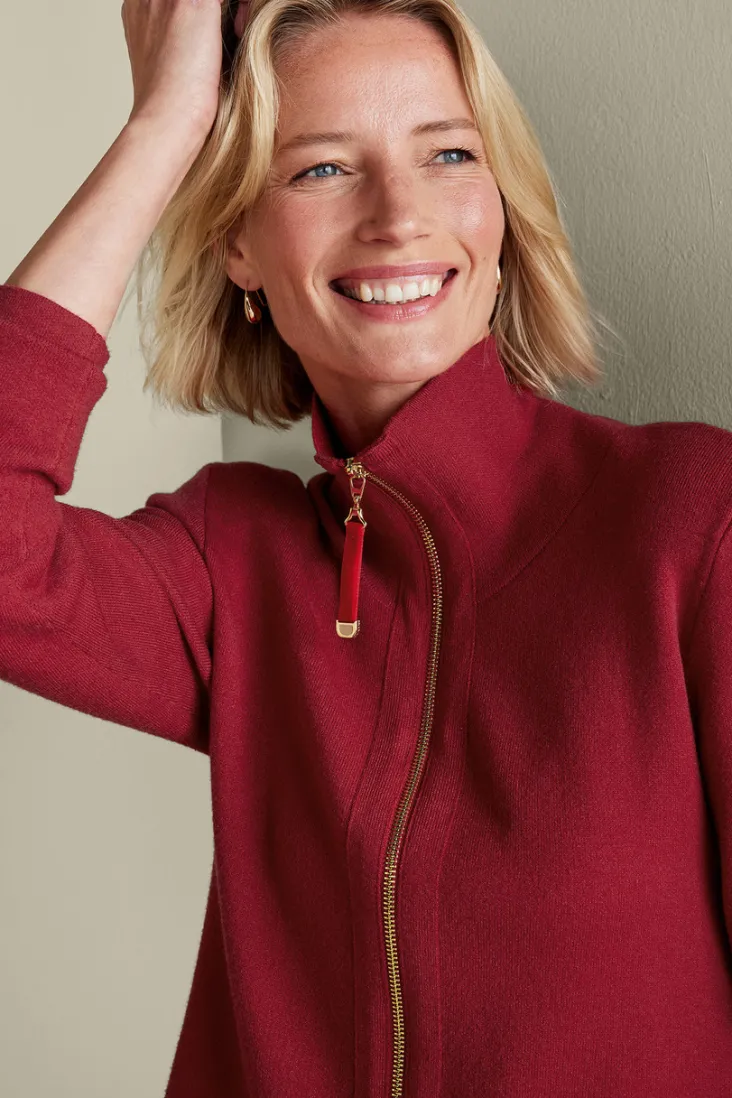 New Soft Surroundings Meria Zip Cardi