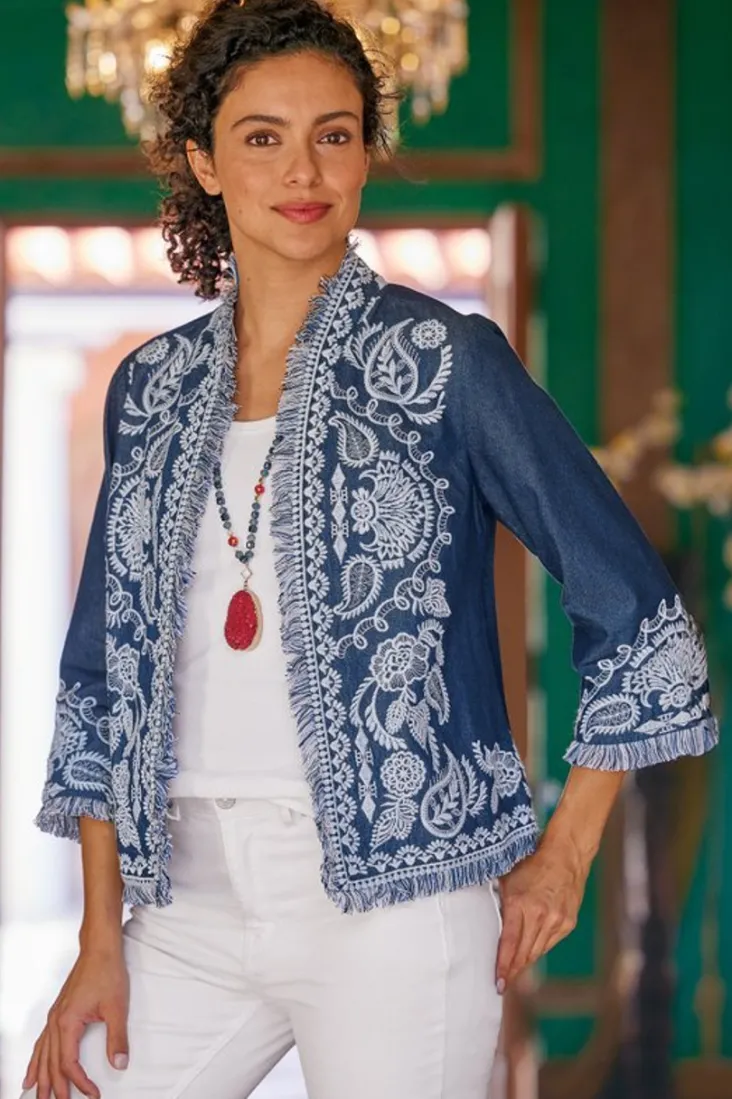Online Soft Surroundings Mesaria Jacket DenimBlue