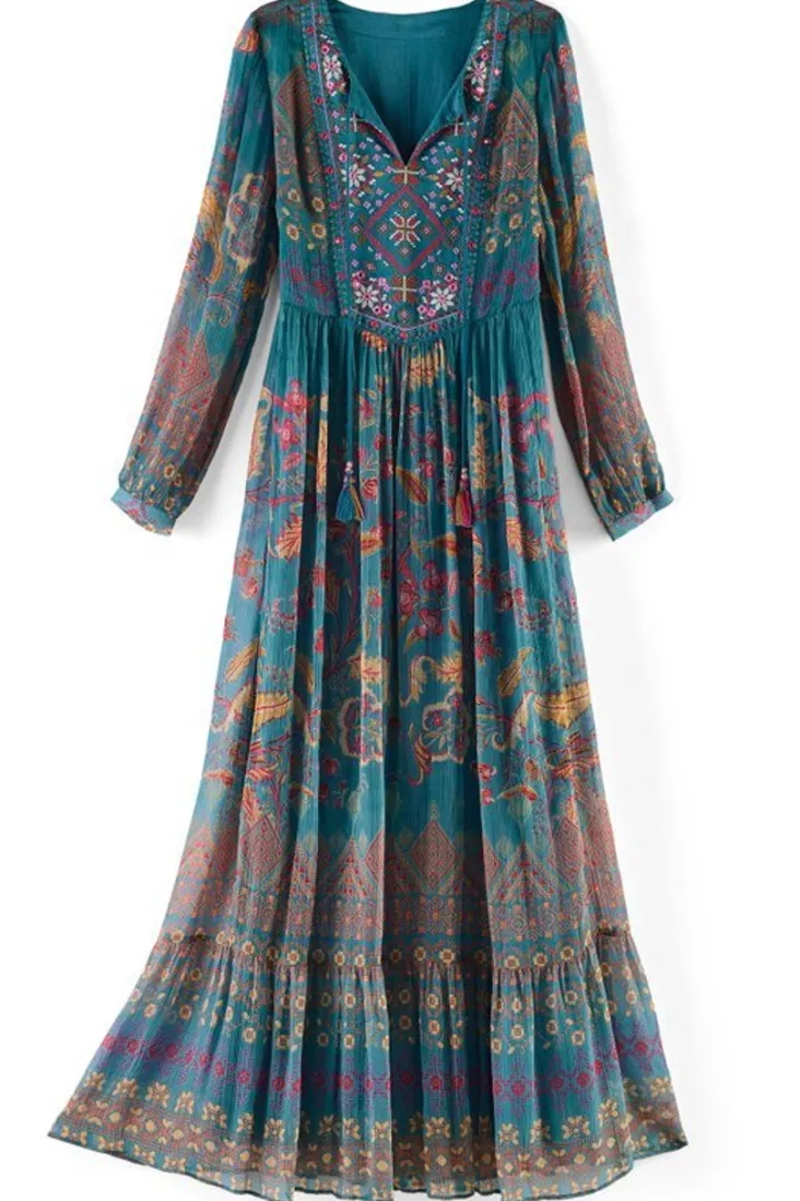 Clearance Soft Surroundings Mirapani Dress AyalettaBlue