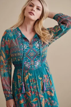Clearance Soft Surroundings Mirapani Dress AyalettaBlue