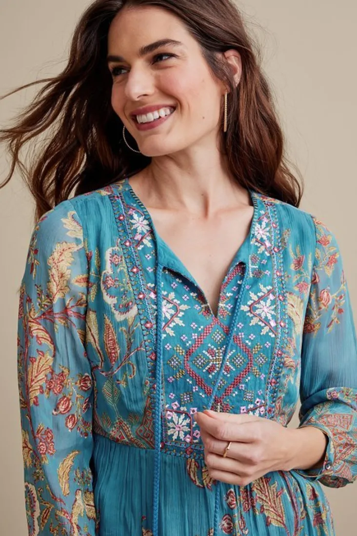 Soft Surroundings Mirapani Tunic AyalettaBlue
