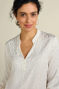 Sale Soft Surroundings Mirasol Jacquard Tunic IvoryPearl