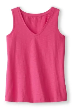 Soft Surroundings Mistral Supima Slub Tank PinkPeacock