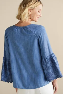 Best Soft Surroundings Misty Tencel™ Shirt MediumWash