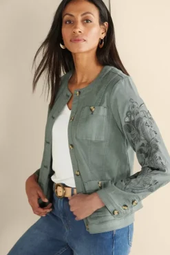 Discount Soft Surroundings Monterey Utility Jacket AgaveGreen
