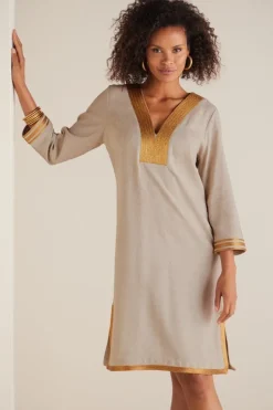 Hot Soft Surroundings Myla Caftan NaturalLinen