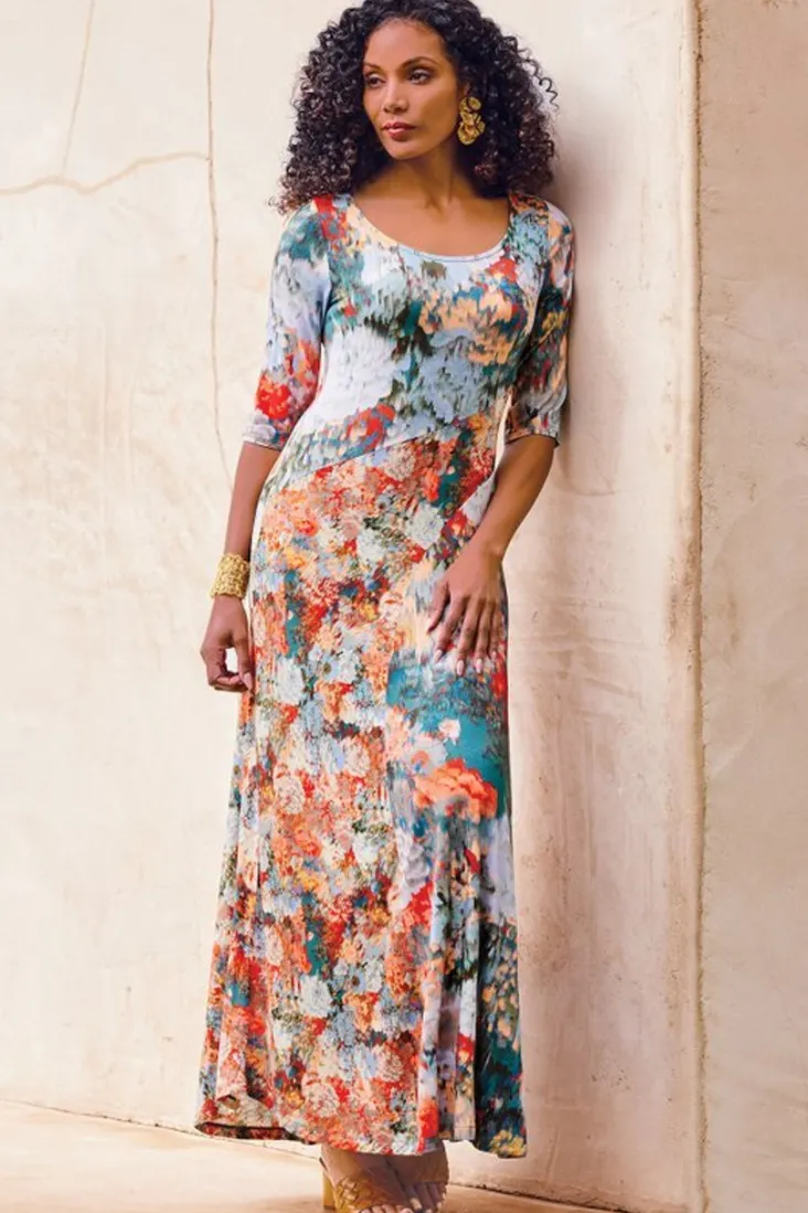 Soft Surroundings Nanette Dress MultiOrange