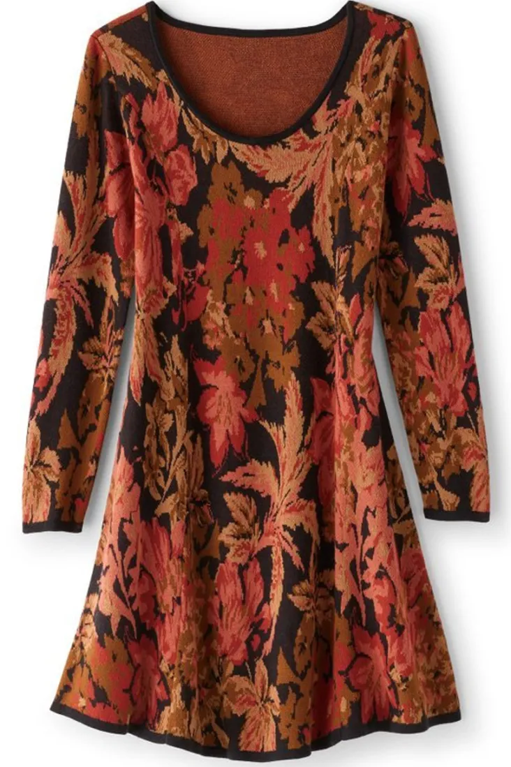 Outlet Soft Surroundings Nelia Jacquard Sweater Dress SavannahGarden