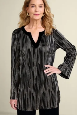 Discount Soft Surroundings Nevelle Tunic BlackLurexKnit