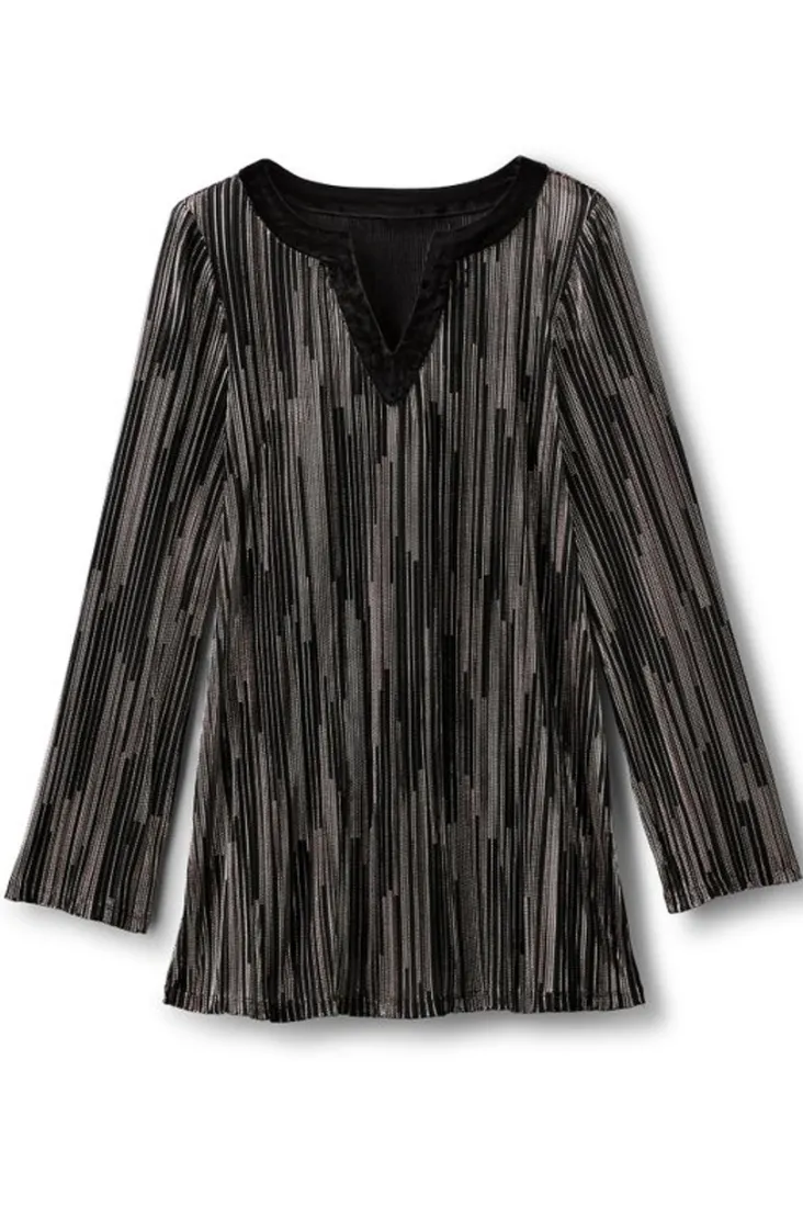 Discount Soft Surroundings Nevelle Tunic BlackLurexKnit