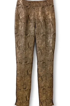 New Soft Surroundings Nevina Jacquard Trouser GoldFloral