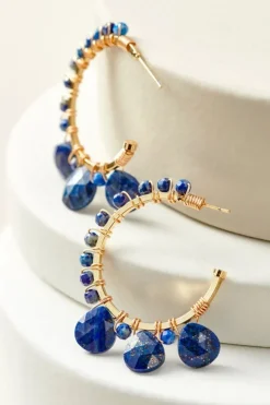 Outlet Soft Surroundings Odeta Hoop Earrings Lapis
