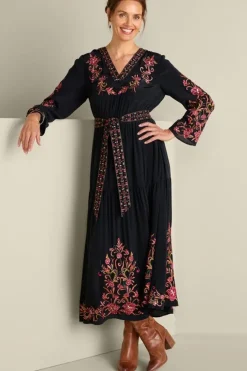 Discount Soft Surroundings Onyx Embellished Maxi Dress Black