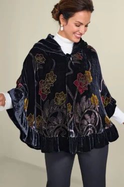 Clearance Soft Surroundings Palara Velvet Wrap BlackMulti