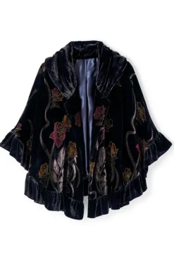 Clearance Soft Surroundings Palara Velvet Wrap BlackMulti