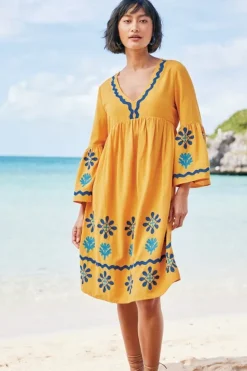 Clearance Soft Surroundings Petra Short Dress GoldenGlow
