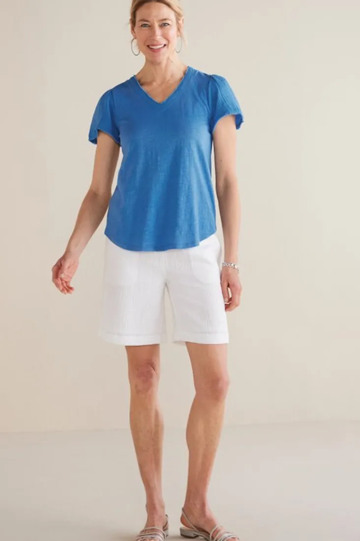 Sale Soft Surroundings Philippa Gauze Sleeve Tee