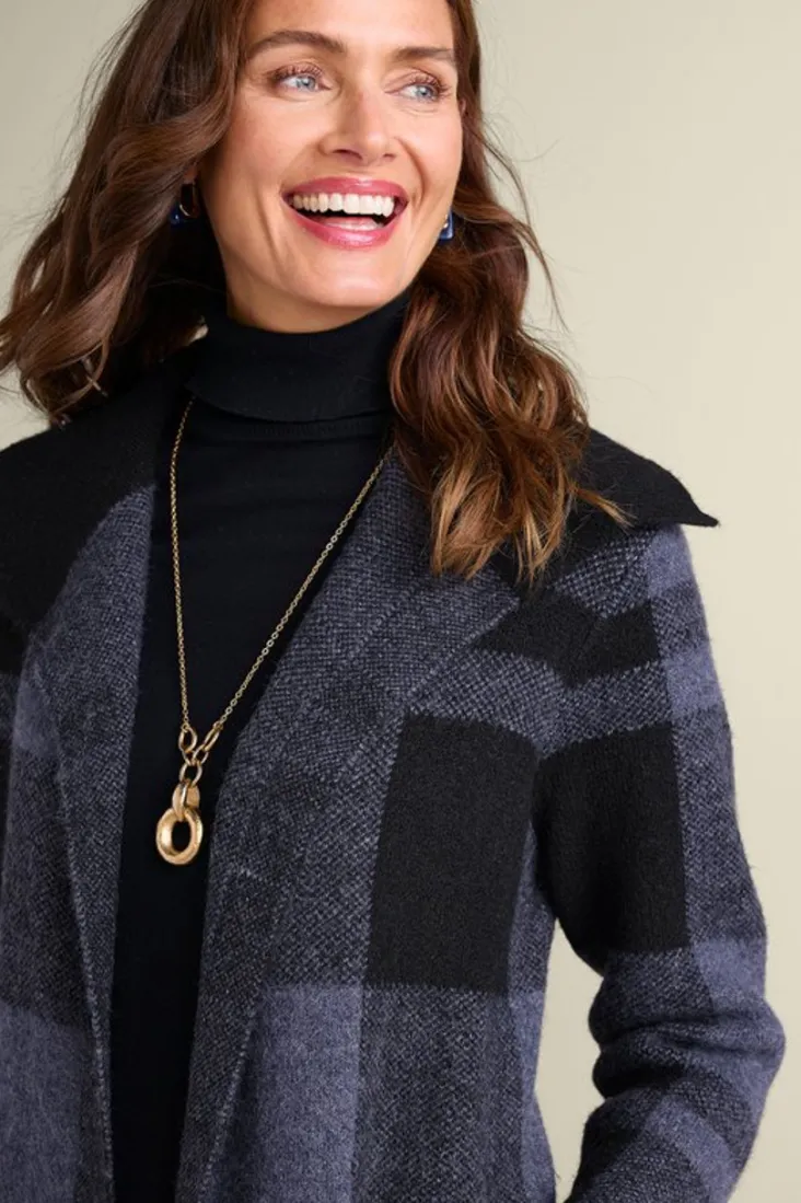 Soft Surroundings Posh Plaid Cardigan PoshPlaid