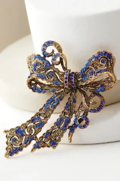 Soft Surroundings Put A Bow On It Brooch Blue