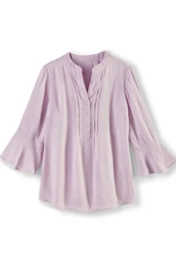 Soft Surroundings Raisa Linen Blend Top BlueBell