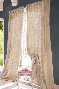 Hot Soft Surroundings Raw Silk Woven Drapery Panel Natural