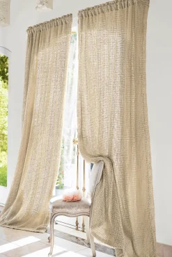 Hot Soft Surroundings Raw Silk Woven Drapery Panel Natural