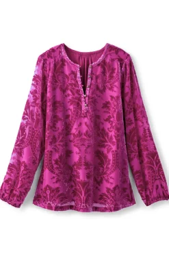 Hot Soft Surroundings Reesha Velvet Top Sangria