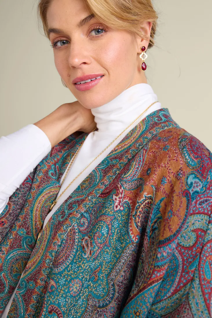 Clearance Soft Surroundings Rhea Woven Kimono Wrap Multi
