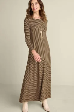 Soft Surroundings Ryley Dress Brown/BlackStripe