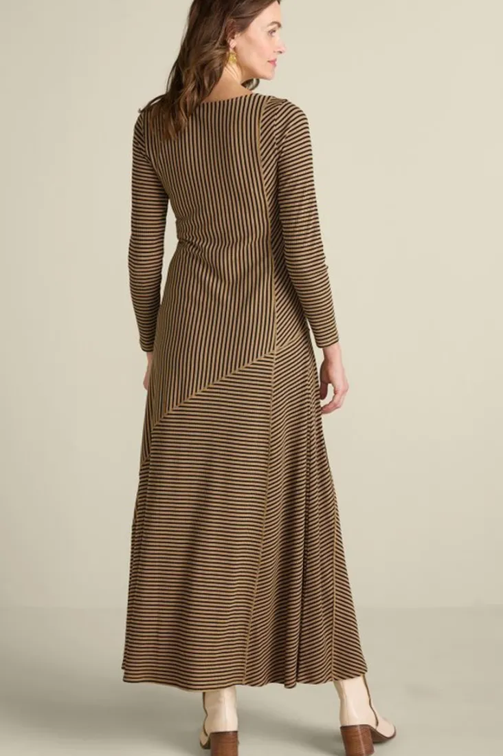 Soft Surroundings Ryley Dress Brown/BlackStripe