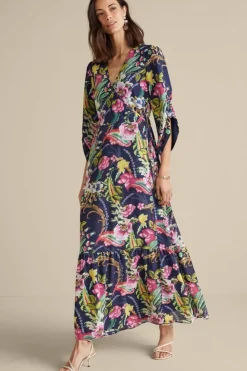 Outlet Soft Surroundings Samantha Maxi Dress NavyPaisley