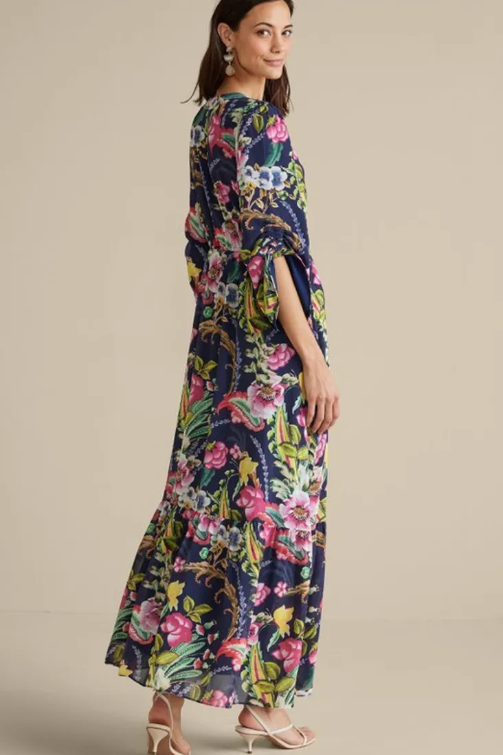 Outlet Soft Surroundings Samantha Maxi Dress NavyPaisley