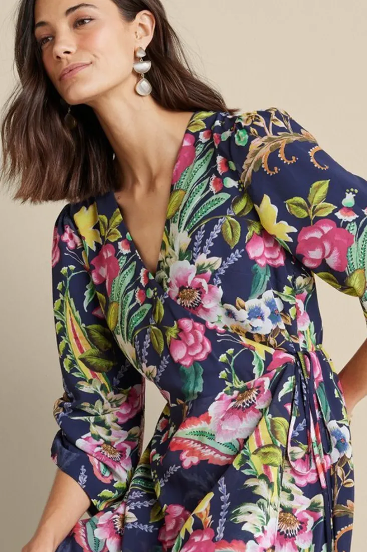 Outlet Soft Surroundings Samantha Maxi Dress NavyPaisley