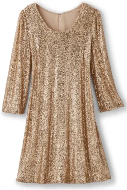 Best Soft Surroundings Sancerre Sequin Dress GoldSequin