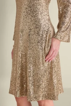 Best Soft Surroundings Sancerre Sequin Dress GoldSequin