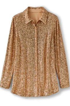 New Soft Surroundings Sancerre Sequin Shirt