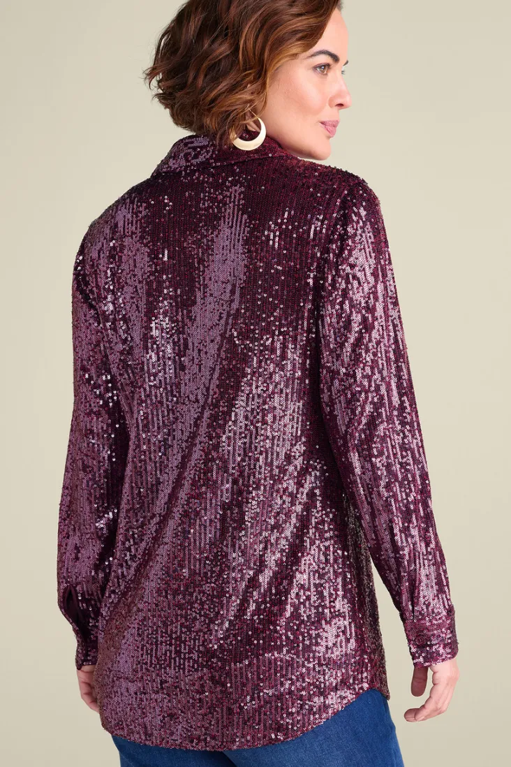 New Soft Surroundings Sancerre Sequin Shirt