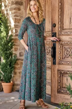 Hot Soft Surroundings Santiago 3/4 Sleeve Dress