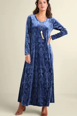 Soft Surroundings Santiago Embossed Velvet Dress