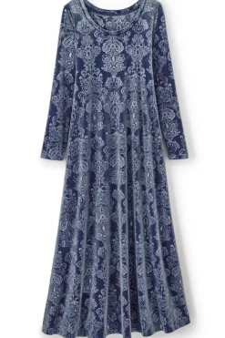 Soft Surroundings Santiago Embossed Velvet Dress