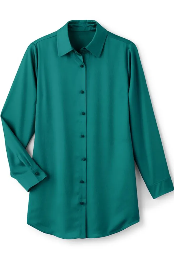 Soft Surroundings Satin Boyfriend Shirt