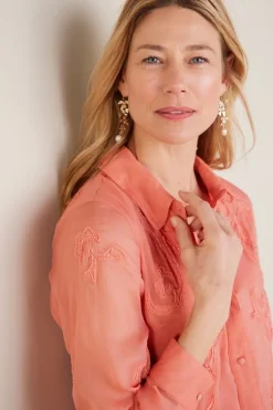 Clearance Soft Surroundings Savannah Embellished Tunic BurntCoral