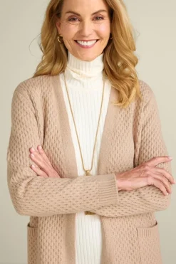 Soft Surroundings Scarlett Long Cardigan SandMulti
