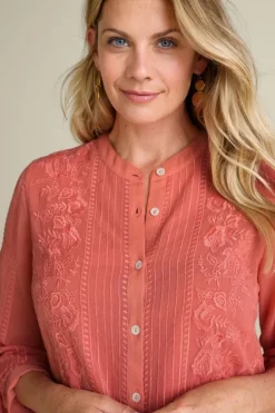 Best Soft Surroundings Serafine Embroidered Tunic ApricotBrandy