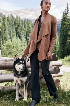 New Soft Surroundings Shape Drape Faux Suede Jacket