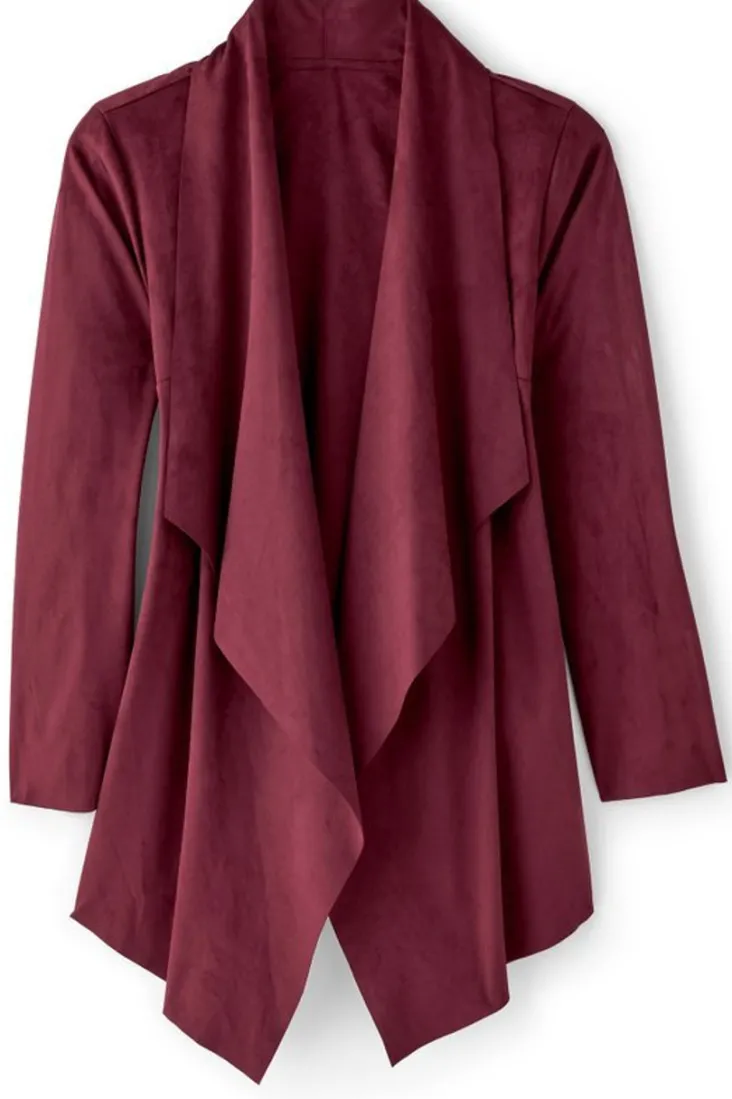 New Soft Surroundings Shape Drape Faux Suede Jacket